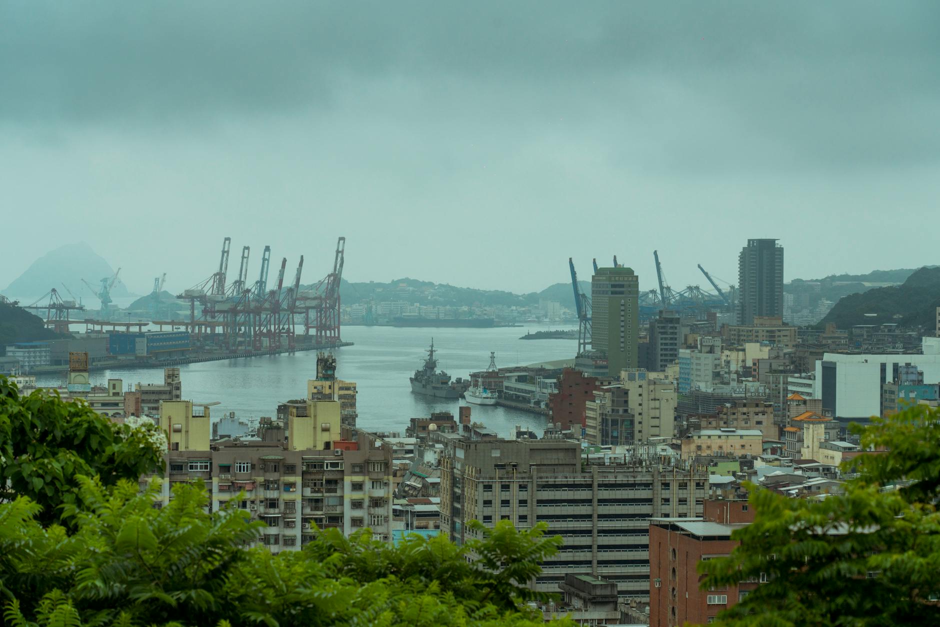 Keelung harbor with fishing boats and ships