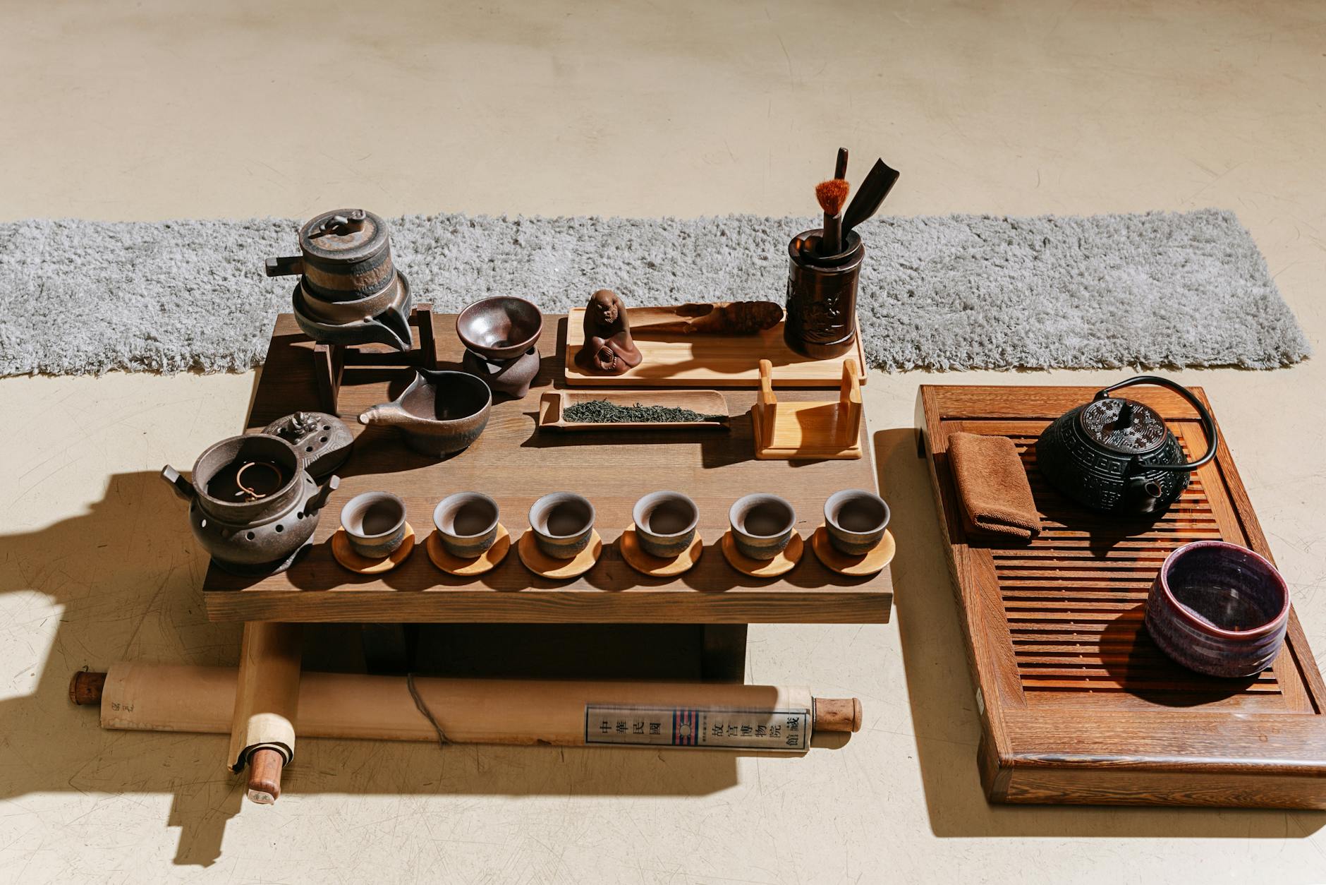 Traditional Taiwanese teahouse tea ceremony setup