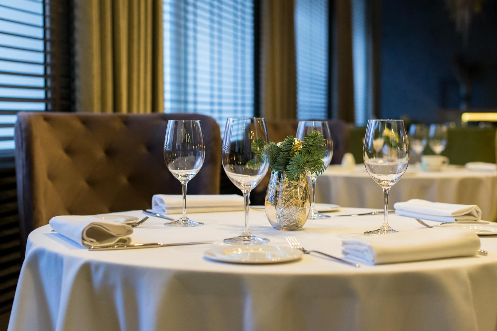 Elegant fine dining table setup at a Michelin restaurant in Taipei