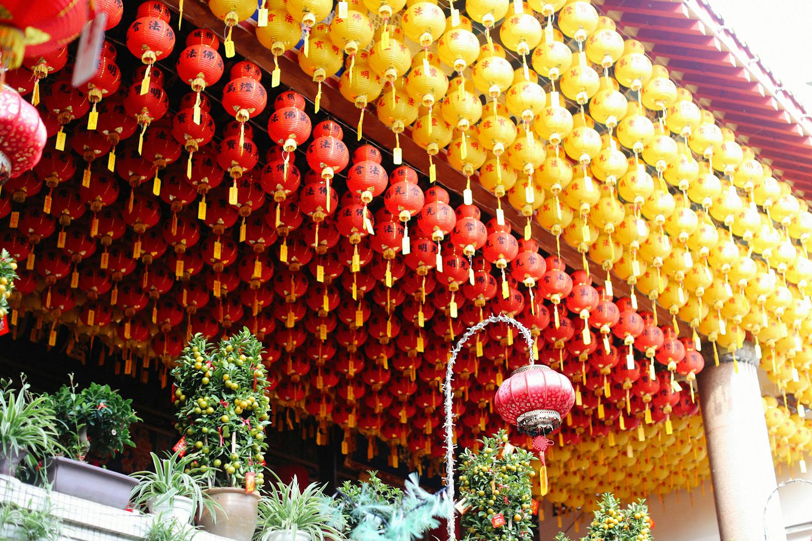 Religious festival procession in Taipei with traditional costumes