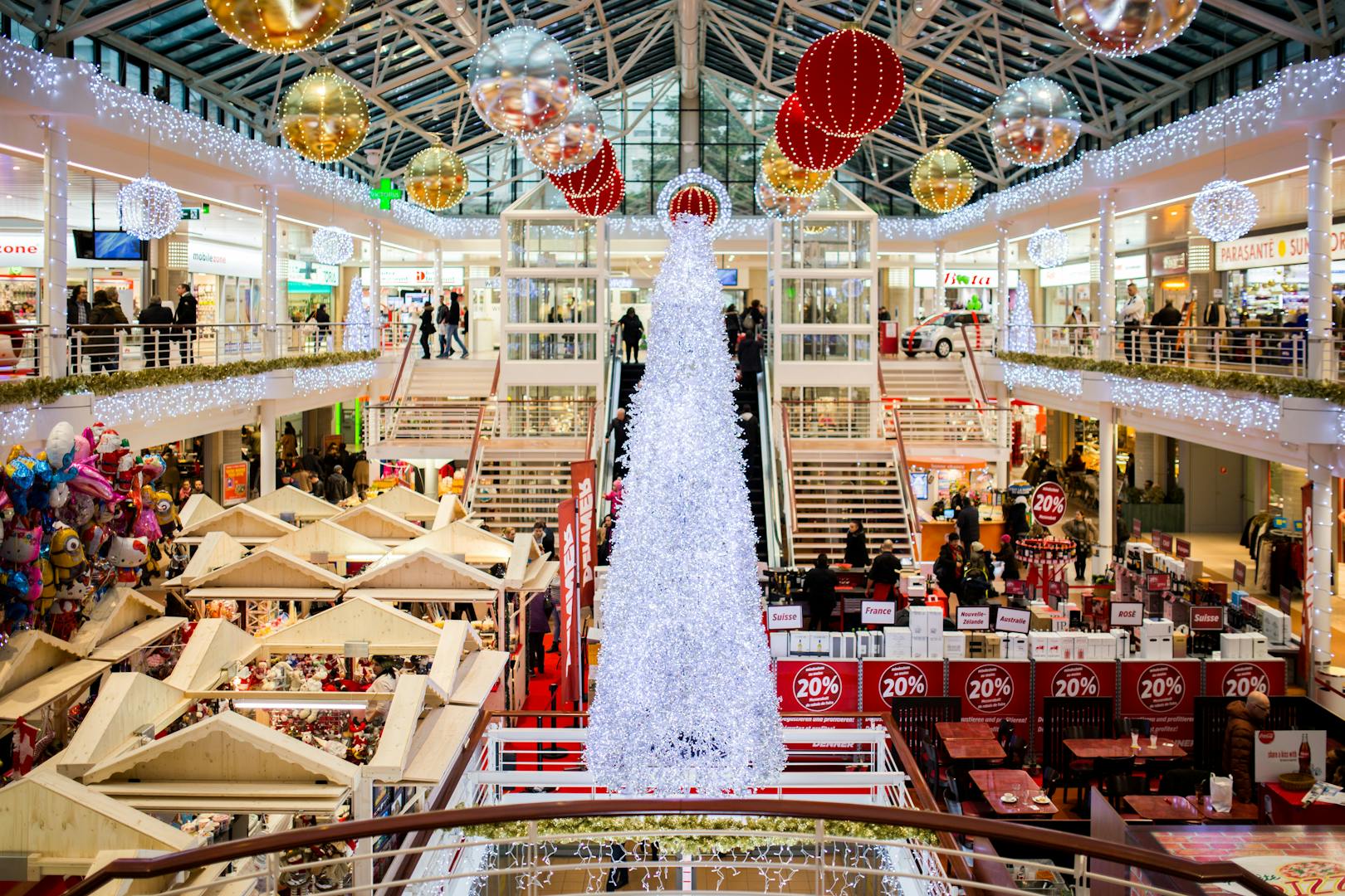 Christmas lights display at a Taipei mall in December