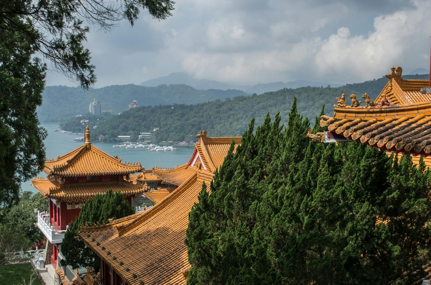 Wenwu Temple at Sun Moon Lake with traditional architecture and lake view