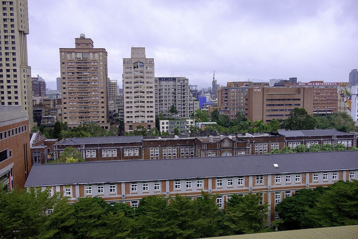 The National Taiwan Normal University campus beside Shida Night Market in Taipei