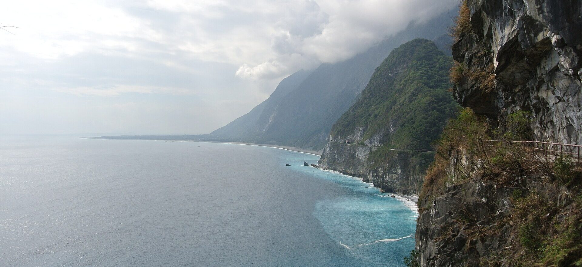 The Qingshui Cliffs dropping into turquoise Pacific water along Taiwan's east coast