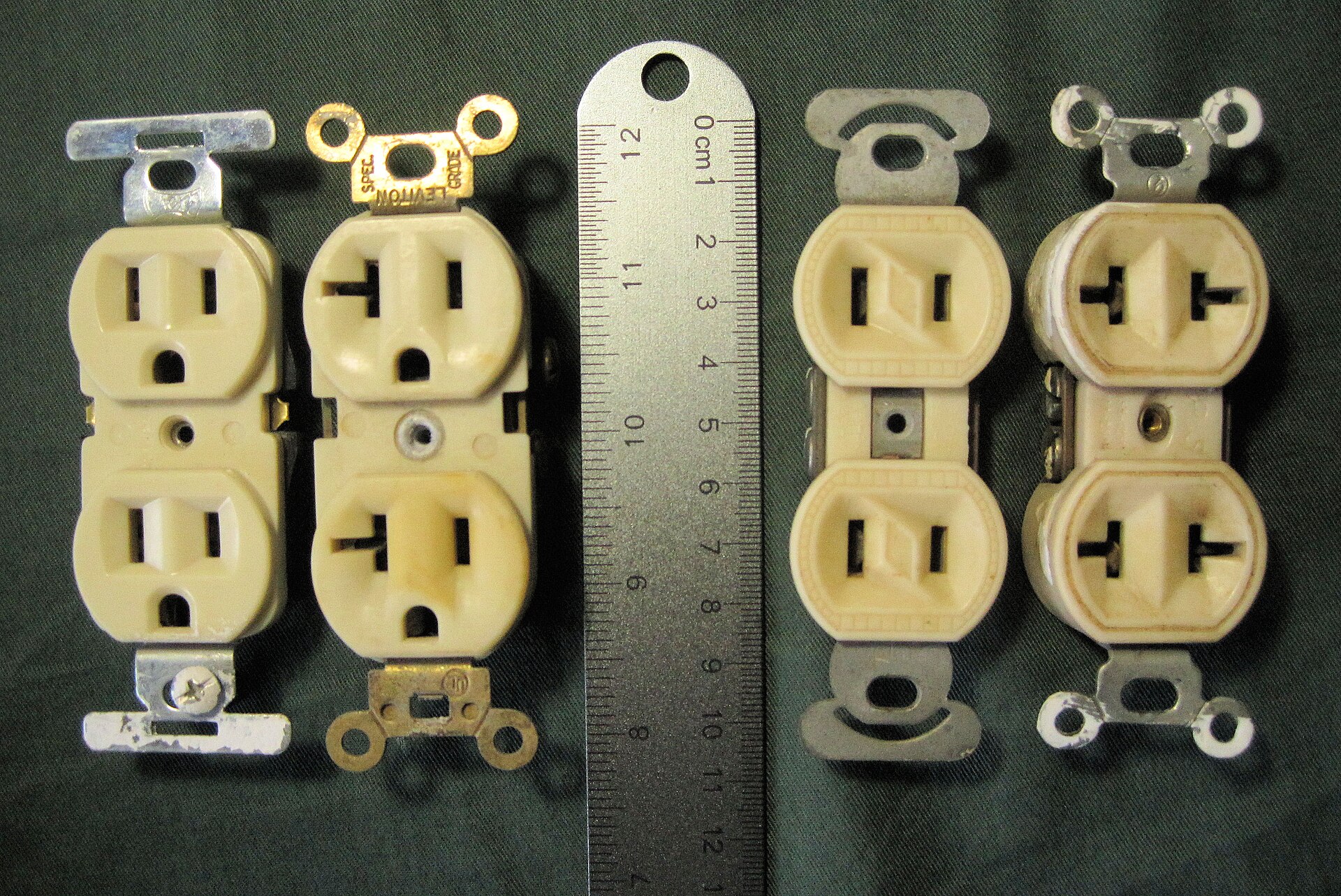 Comparison of two-pin Type A and three-pin Type B electrical receptacles